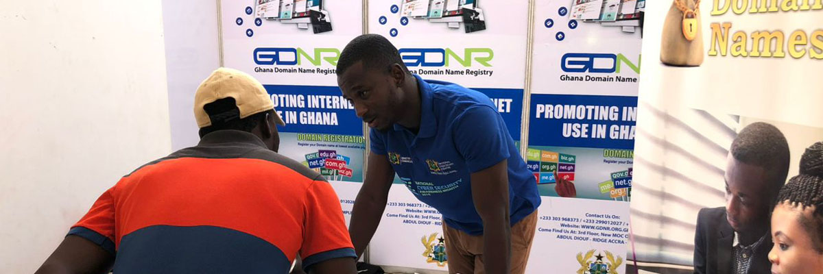 A GDNR Staff educating a participant at the tradefair